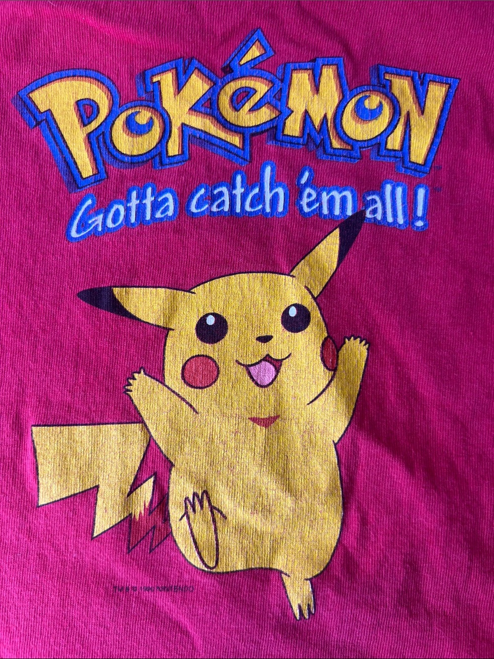 Original 90s Nintendo Kids Pikachu Graphic Tee - delta pro weights z13